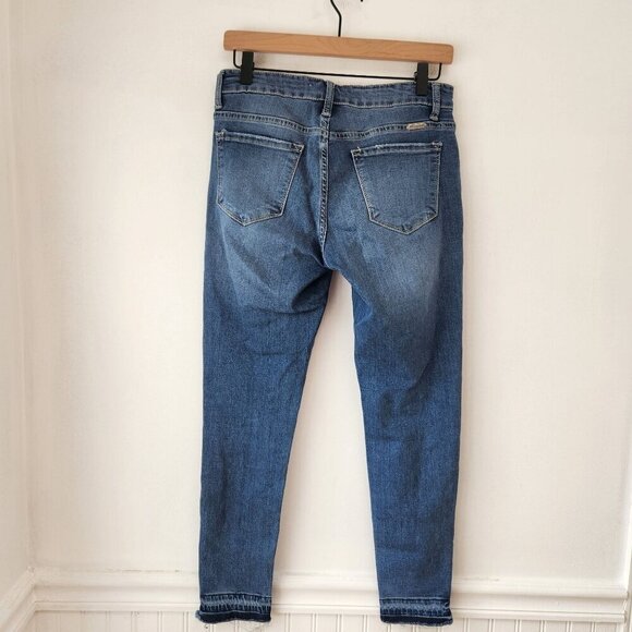Kancan Distressed Skinny Zipper Ankle Denim Blue Jeans Women's 28 - Picture 2 of 8